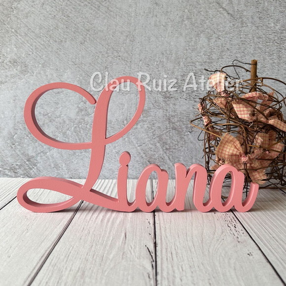 Linha Cursiva -letras Decorativas em mdf Quarto de Bebê