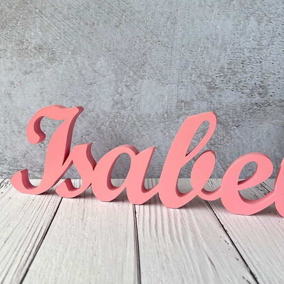 Linha Cursiva -letras Decorativas em mdf Quarto de Bebê