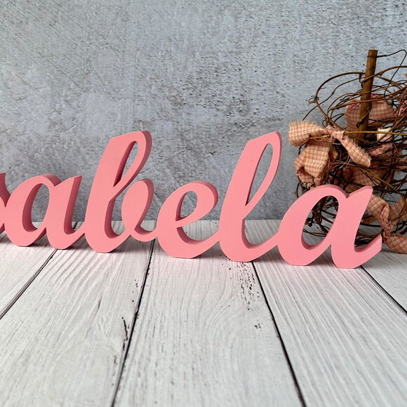 Linha Cursiva -letras Decorativas em mdf Quarto de Bebê