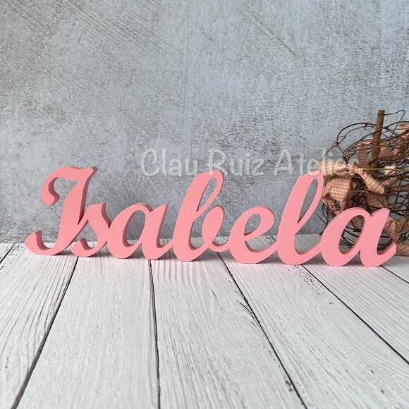 Linha Cursiva -letras Decorativas em mdf Quarto de Bebê