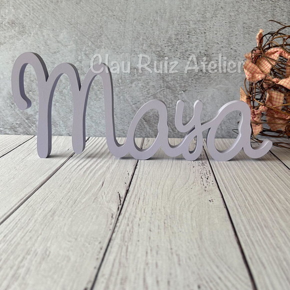 Linha Cursiva -letras Decorativas em mdf Quarto de Bebê