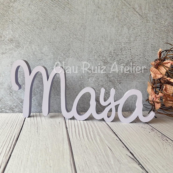 Linha Cursiva -letras Decorativas em mdf Quarto de Bebê