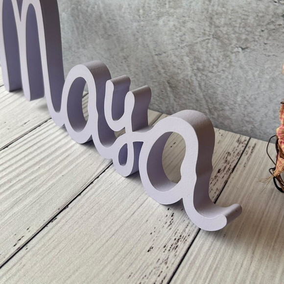Linha Cursiva -letras Decorativas em mdf Quarto de Bebê