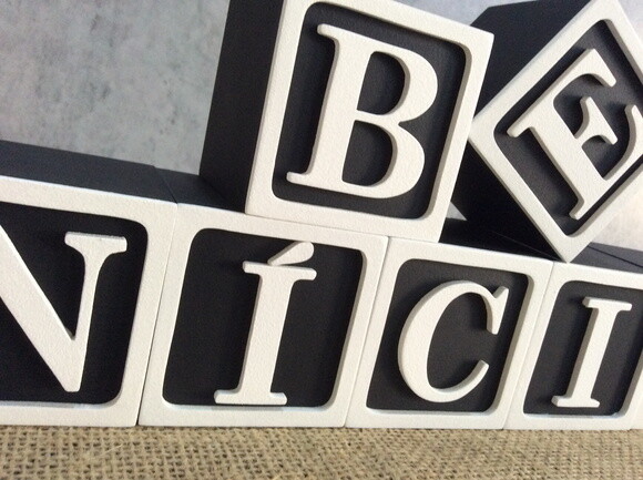 Linha Nomes Personalizados em Cubos com Moldura 6x6cm