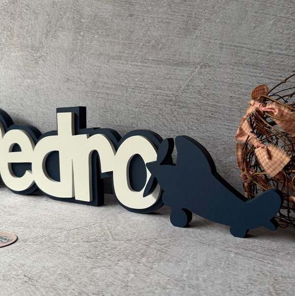 Nome em mdf - Linha Ch e Avião - Decoração Bebê e Infantil