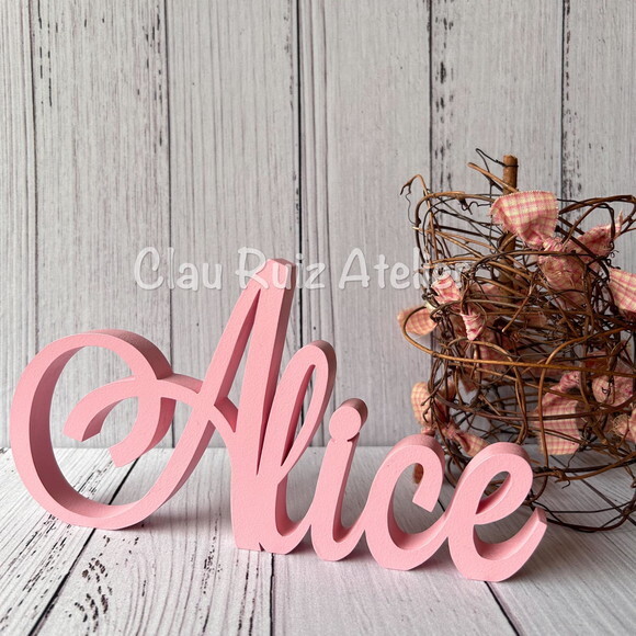 Nomes de mdf Linha Cursiva- Decoração Bebê
