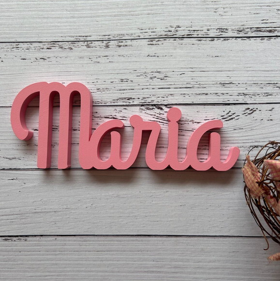 Nomes de mdf Linha Cursiva- Decoração Bebê