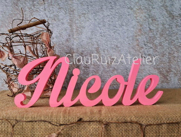 Nomes de Mesa Em MDF Letras Cursivas