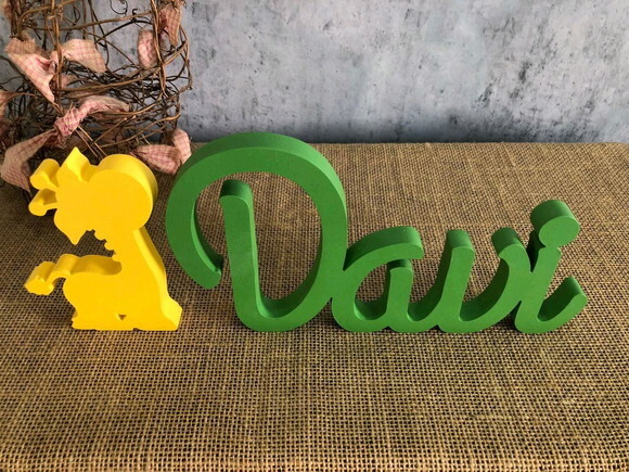 Nomes de Mesa Em MDF Letras Cursivas + Girafa