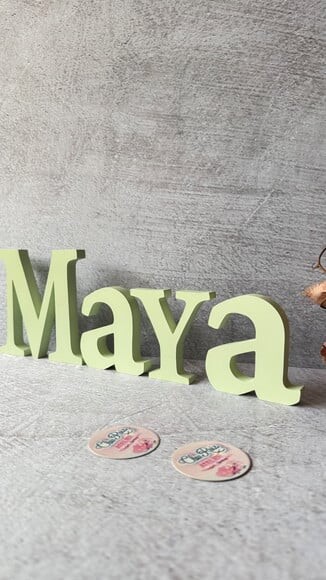 Nomes de Mesa em mdf Linha Letras de Forma - Bebê