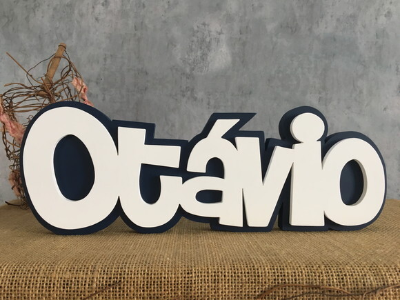 Nomes em mdf - Sobreposição