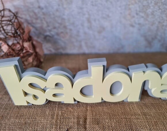 Nomes em MDF - Sobreposição