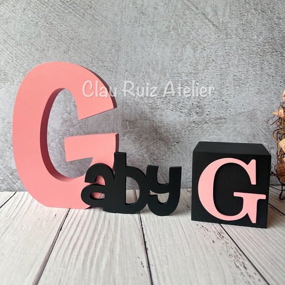 Nomes em mdf Linha 18cm m + Cubo - Bebê e Infantil