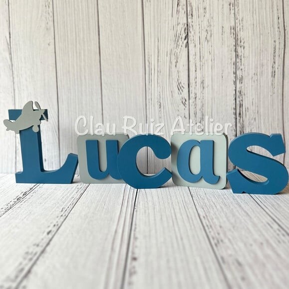 Nomes Linha Blocos Aviãozinho - Decoração de Bebê