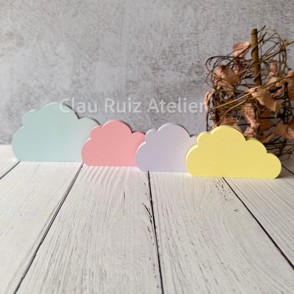 Nuvens Pastel - Decoração Bebê - Kit com 4