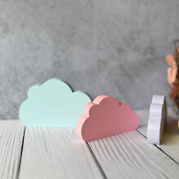 Nuvens Pastel - Decoração Bebê - Kit com 4