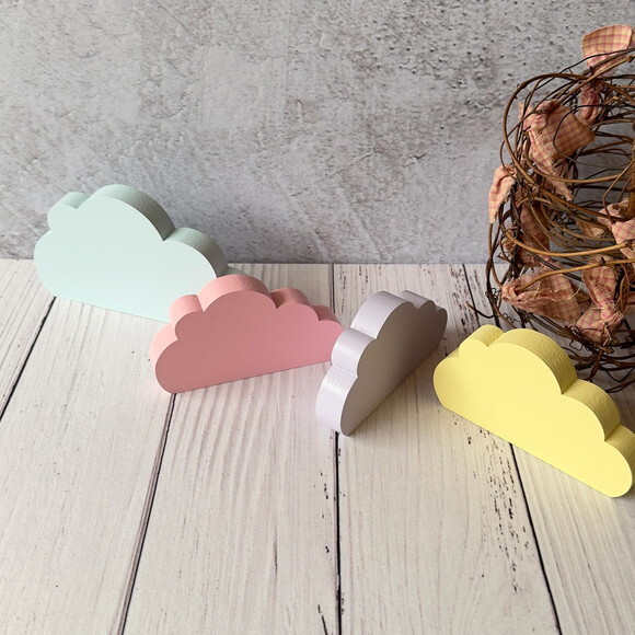 Nuvens Pastel - Decoração Bebê - Kit com 4