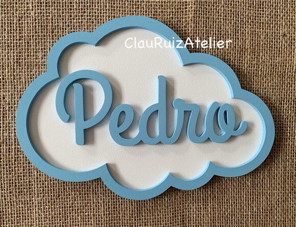 Porta de Maternidade Nuvem com Nome