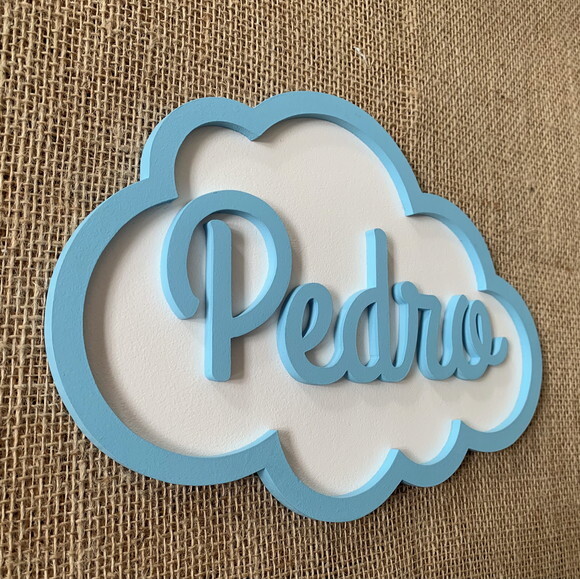 Porta de Maternidade Nuvem com Nome