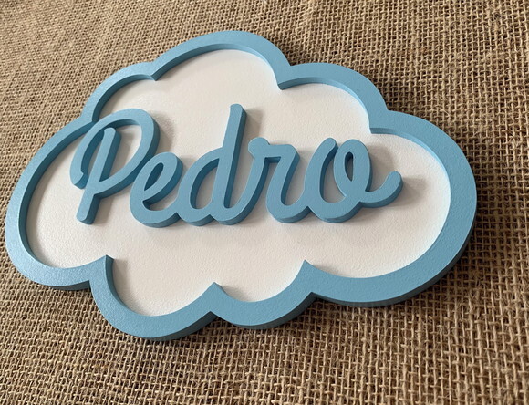 Porta de Maternidade Nuvem com Nome