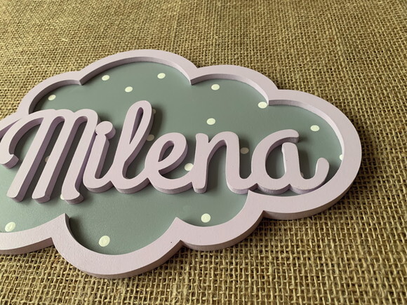 Porta de Maternidade Nuvem com Nome