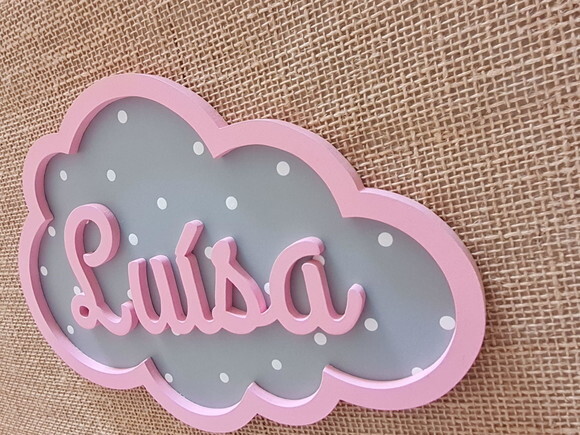 PORTA DE MATERNIDADE NUVEM COM NOME