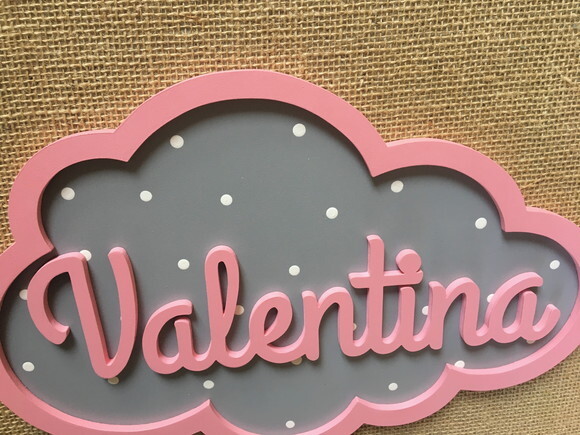 PORTA DE MATERNIDADE NUVEM COM NOME