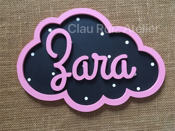 PORTA DE MATERNIDADE NUVEM COM NOME