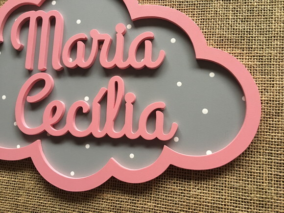 PORTA DE MATERNIDADE NUVEM COM NOME