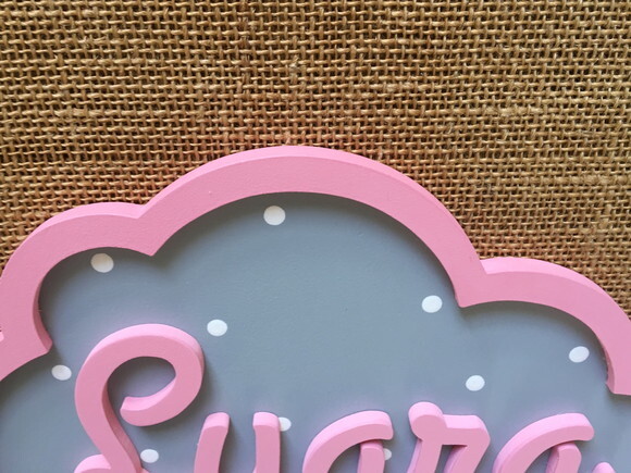 PORTA DE MATERNIDADE NUVEM COM NOME