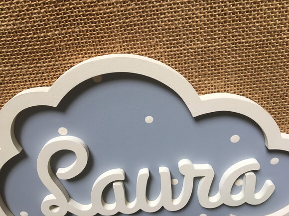 PORTA DE MATERNIDADE NUVEM COM NOME