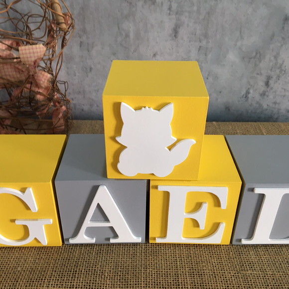 Cubos Decorativos de MDF para Quarto de Bebê  e infantil -Tema B