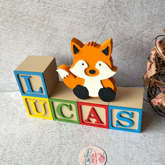 Cubos Decorativos de MDF para Quarto de Bebê e infantil -Tema Bo