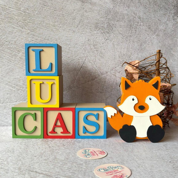 Cubos Decorativos de MDF para Quarto de Bebê e infantil -Tema Bo