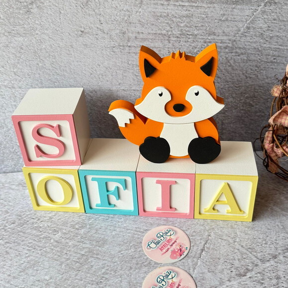 Cubos Decorativos de MDF para Quarto de Bebê e infantil -Tema Bo