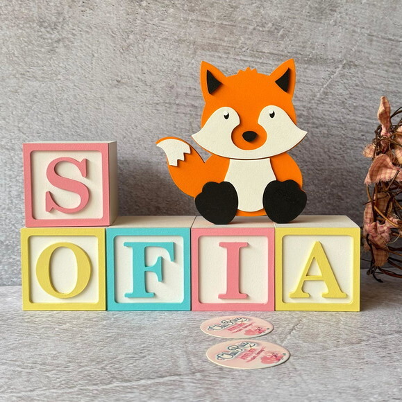 Cubos Decorativos de MDF para Quarto de Bebê e infantil -Tema Bo