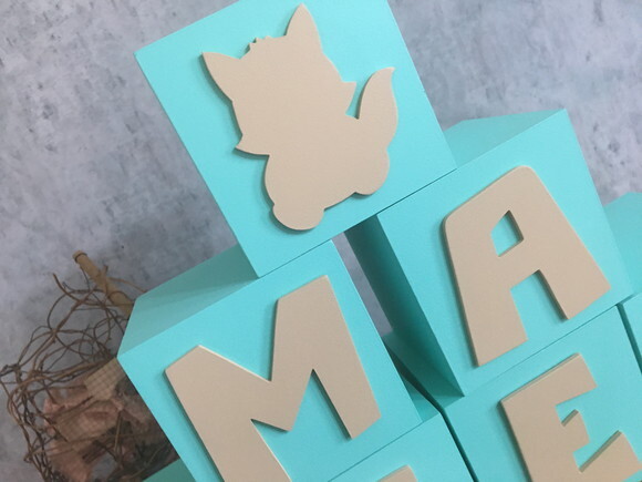 Raposa Cubos 10x10cm Decoração Bebê