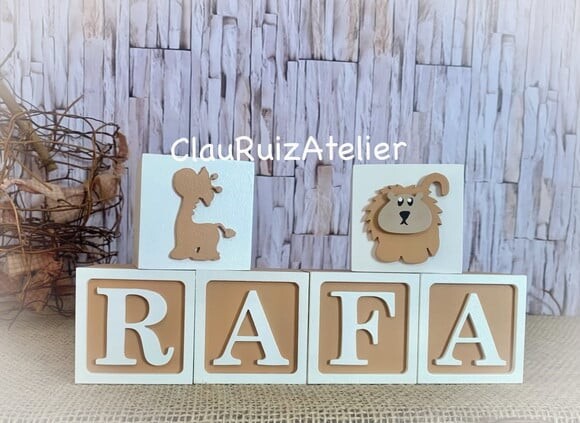 Cubos Personalizados para Decoração de quarto de Bebê - Tema S