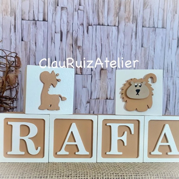 Cubos Personalizados para Decoração de quarto de Bebê - Tema S
