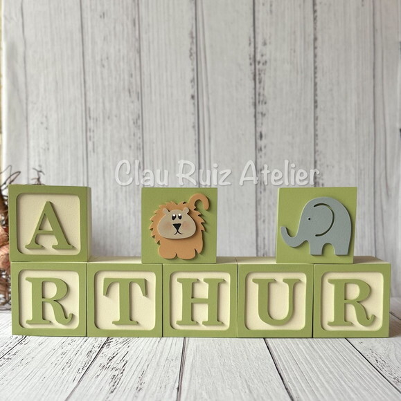 Safari Cubos Ts 8x8cm - Decoração Bebè