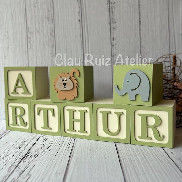 Safari Cubos Ts 8x8cm - Decoração Bebè