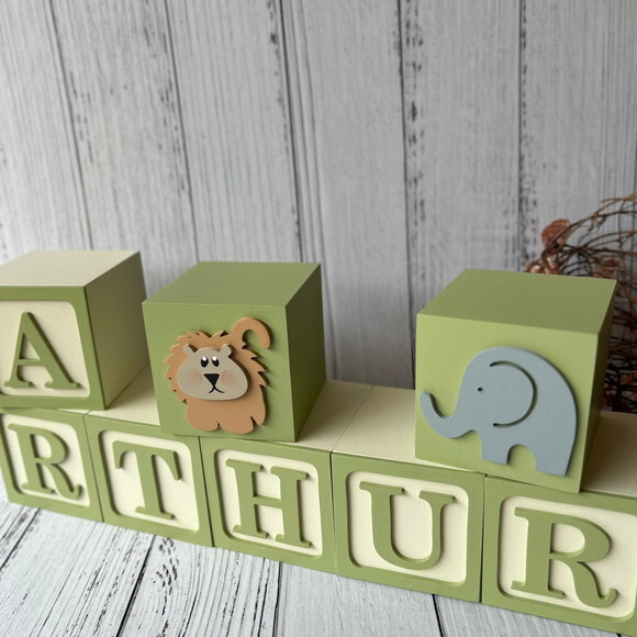 Safari Cubos Ts 8x8cm - Decoração Bebè