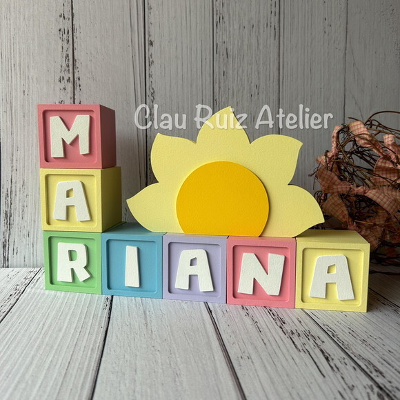 Sol Decoração Bebê - Cubos 6x6cm Candy Ts