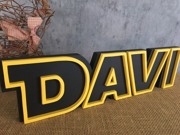 Letras Decorativas Personalizadas em MDF para Quarto de Bebê e F
