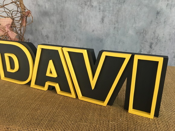 Letras Decorativas Personalizadas em MDF para Quarto de Bebê e F