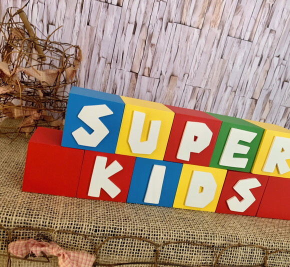 Super Mário Bros Cubos 6x6cm Decoração de Festa Infantil