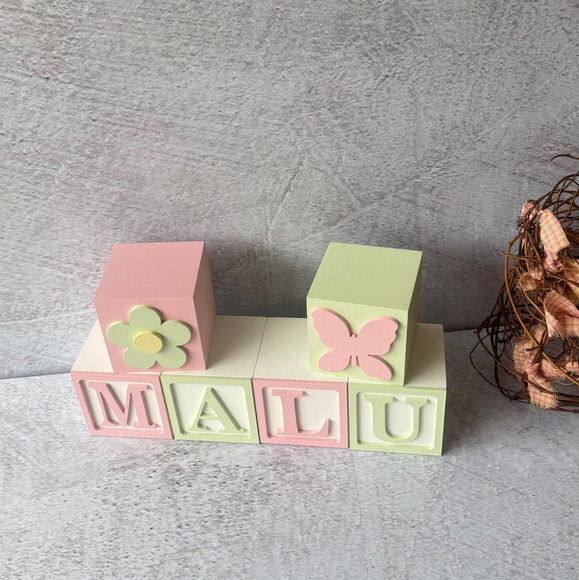 Tons Pastel Cubos 6x6cm Decoração Bebê