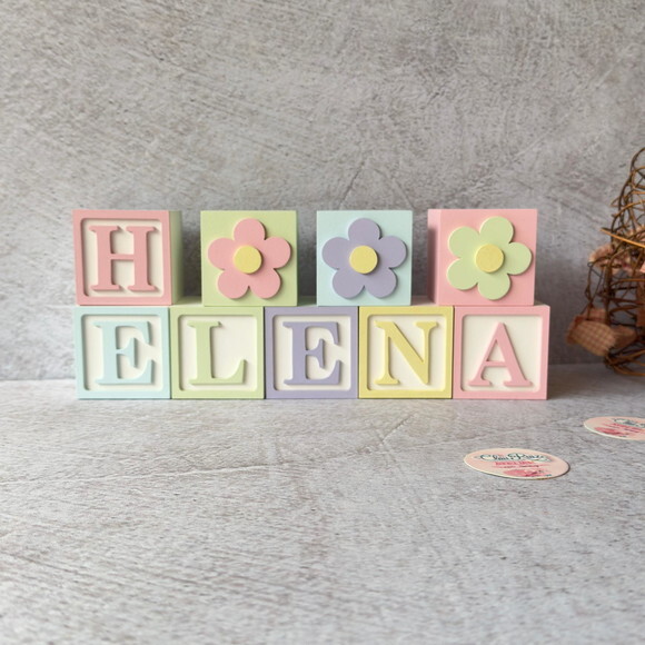 Tons Pastel Cubos 6x6cm Decoração Bebê