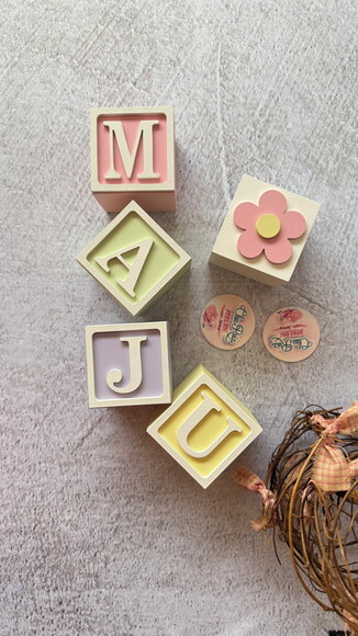 Tons Pastel Cubos 6x6cm Decoração Bebê