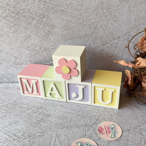 Tons Pastel Cubos 6x6cm Decoração Bebê